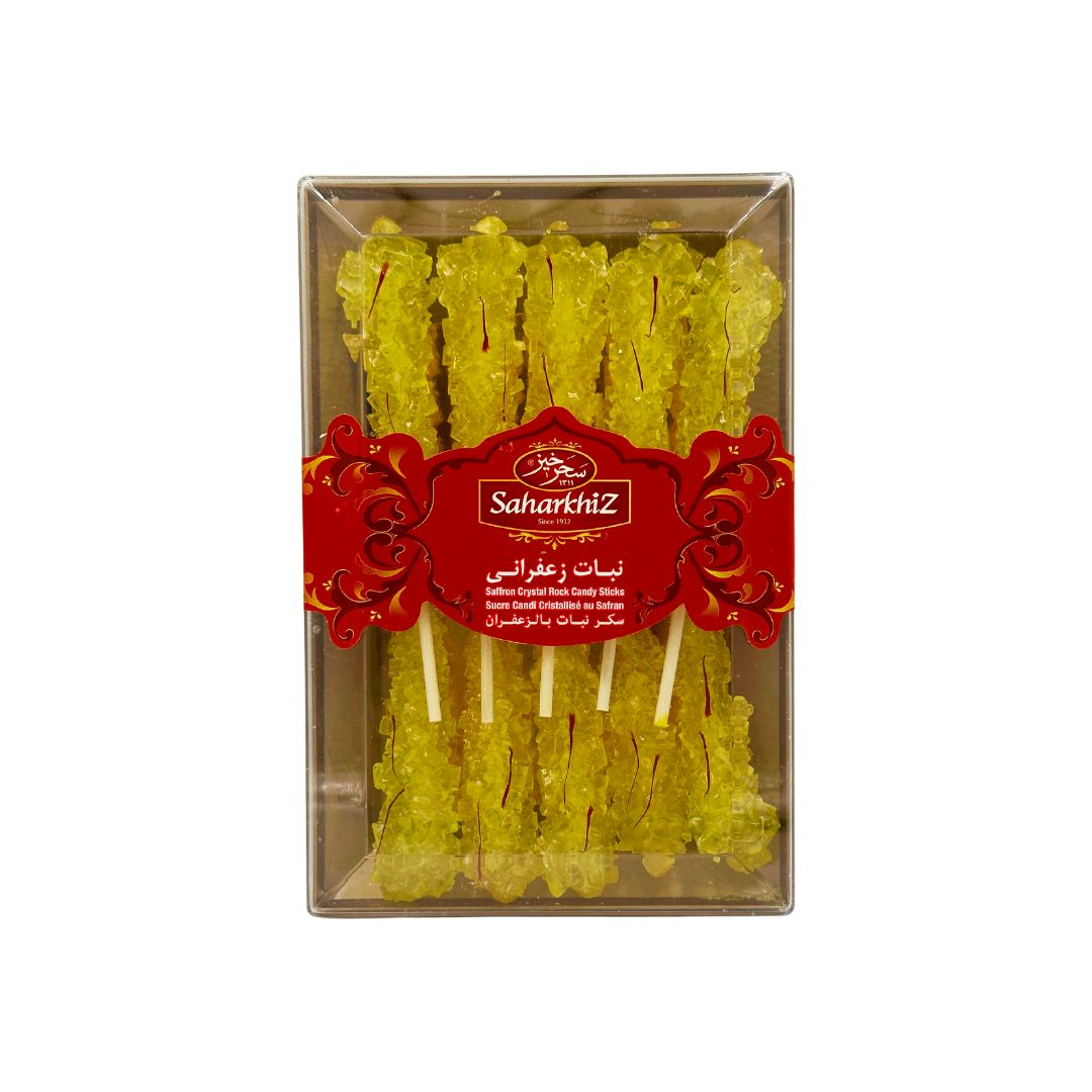 Saharkhiz | Saffron Rock Candy 10 Pcs Wooden Sticks (150 gr)