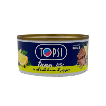 Topsi | Lemon & Pepper Tuna Fillet In Oil (180 gr)